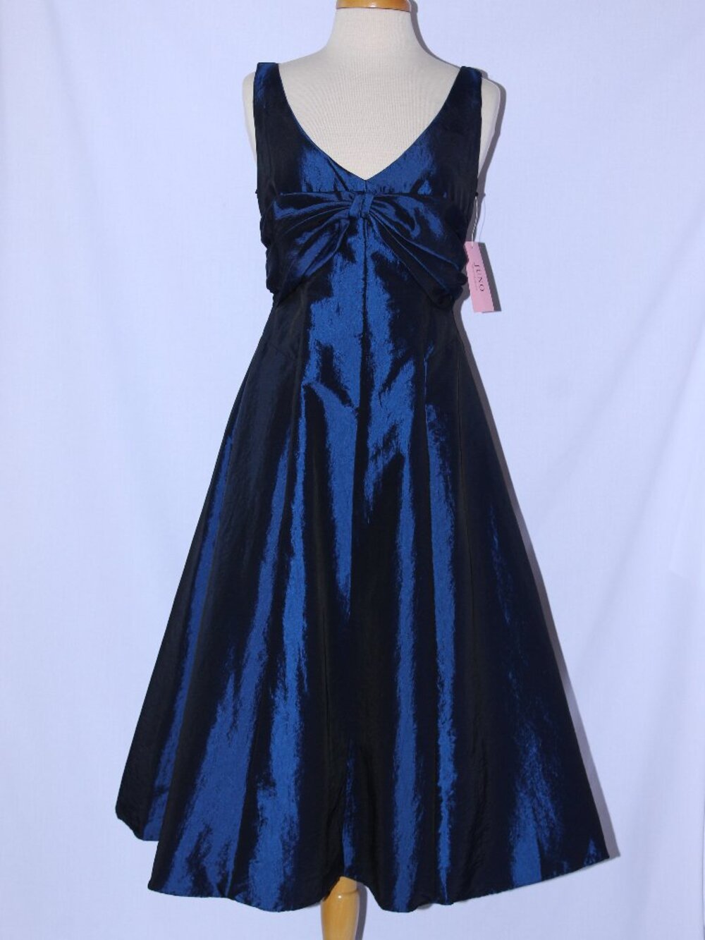 Juno #769 Taffeta Formal or Evening Dress-Size L- NAVY BLUE-NEW